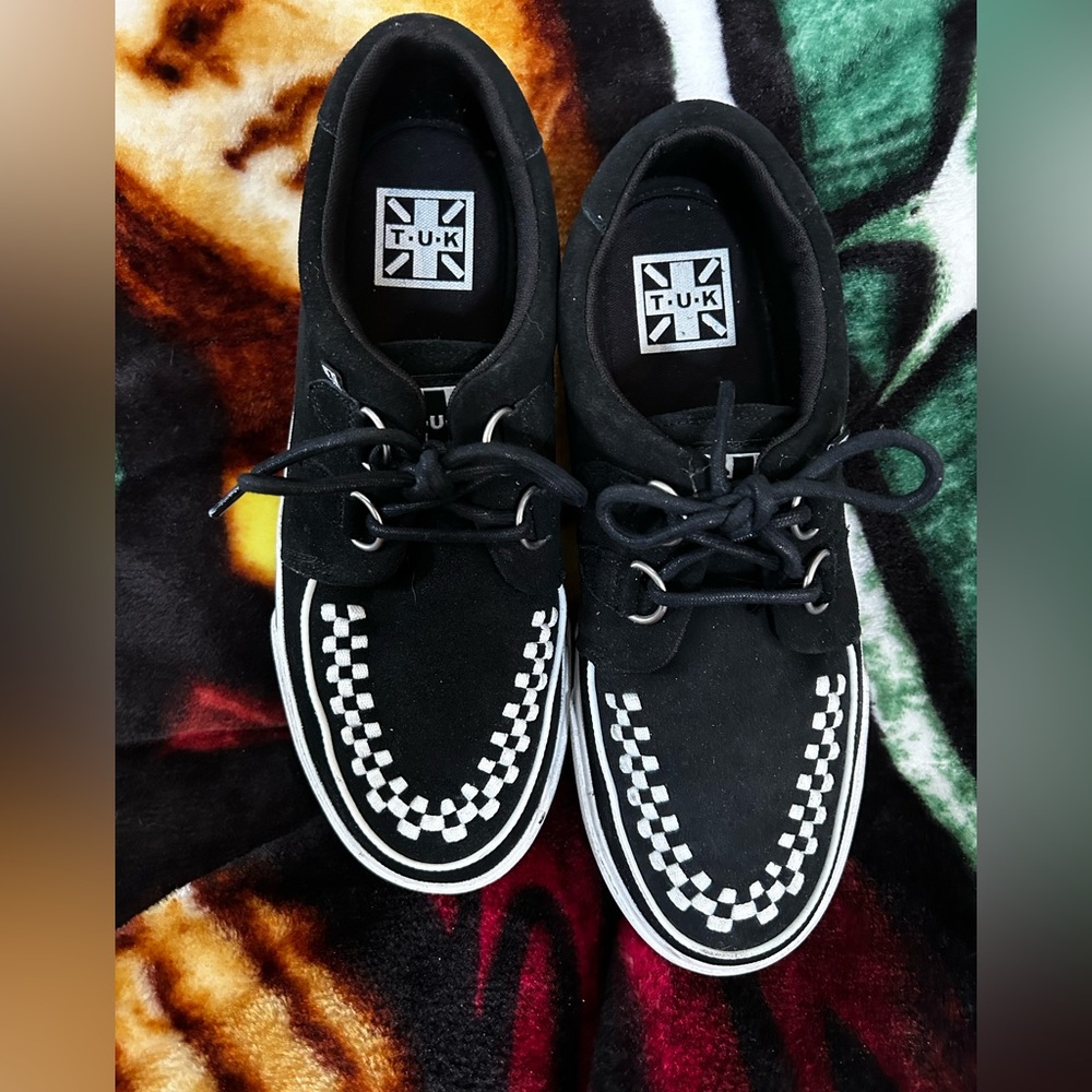 Black Suede White Interlace Sneaker